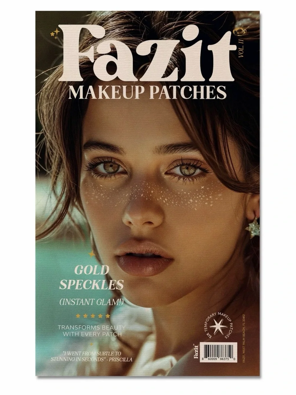 NEW Fazit Glitter Speckle Makeup Patches in Gold xTWO